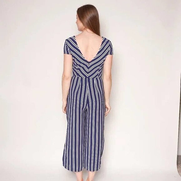 EUC AMANDA UPRICHARD Navy Amery Striped Jumpsuit Small - Picture 5 of 7